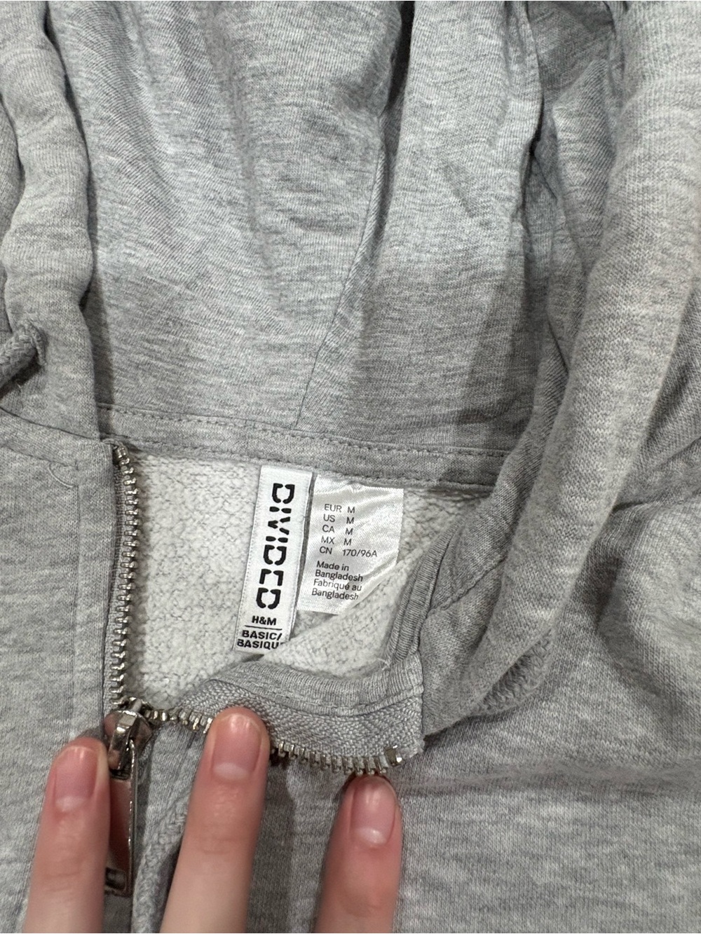 H&M Women’s Heather Gray Zip-Up Hoodie